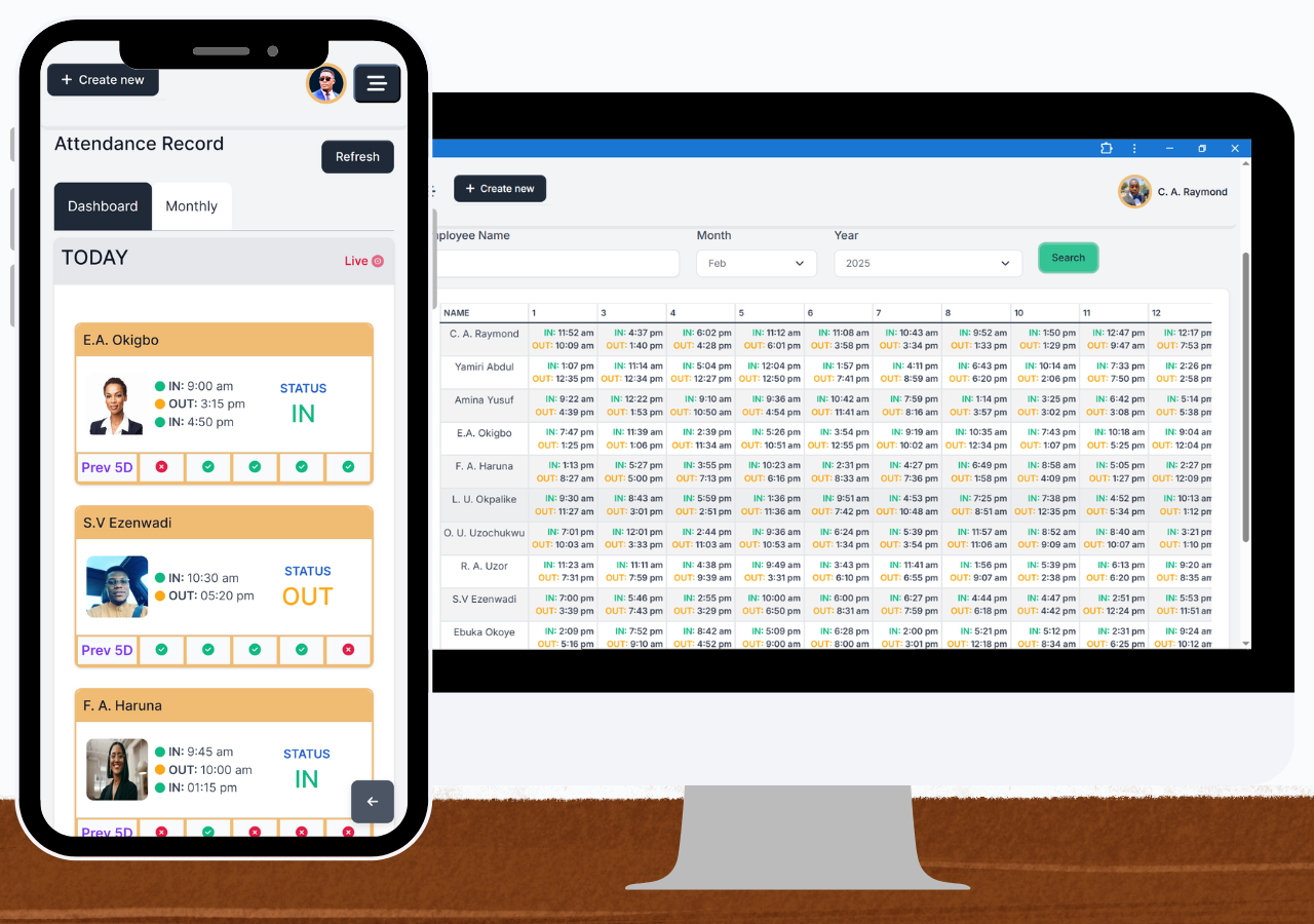 Attendance and Time Tracking Icon